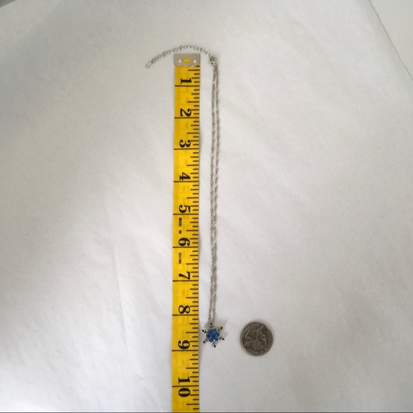 Frozen Ice Snowflake Blue Crystal Necklace - Picture 5 of 7